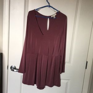 Forever 21 Plus Mauve long sleeve romper